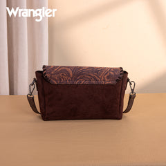 WG277-236CF   Wrangler Vintage Floral Printed Crossbody Bag with Small Pouch- Coffee