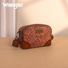 WG277-1833BR   Wrangler Vintage Floral Printed Small Crossbody Bag - Brown