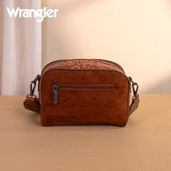WG277-1833BR   Wrangler Vintage Floral Printed Small Crossbody Bag - Brown