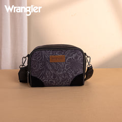 WG277-1833BK   Wrangler Vintage Floral Printed Small Crossbody Bag - Black