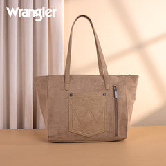 WG277-2002KH   Wrangler Vintage Floral Printed Large Tote Bag - Khaki