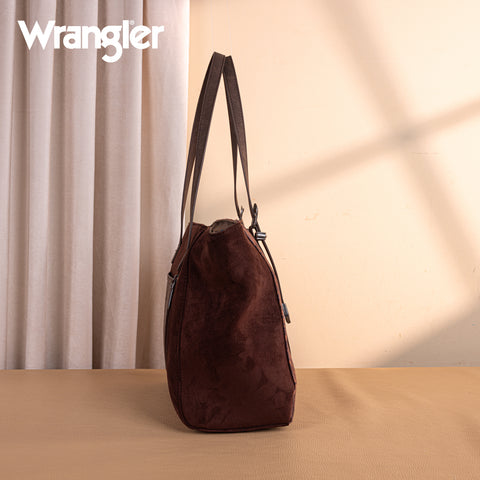 WG277-2002CF  Wrangler Vintage Floral Printed Large Tote Bag - Coffee