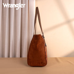 WG277-2002BR  Wrangler Vintage Floral Printed Large Tote Bag - Brown