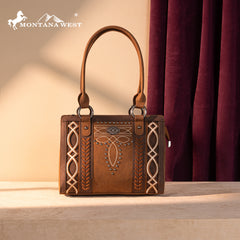 MW1325G-8317  Montana West Cut-Out Embroidered Concealed Carry Tote