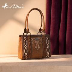 MW1325G-8317  Montana West Cut-Out Embroidered Concealed Carry Tote