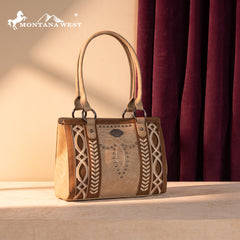 MW1325G-8317  Montana West Cut-Out Embroidered Concealed Carry Tote