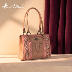 MW1325G-8317  Montana West Cut-Out Embroidered Concealed Carry Tote