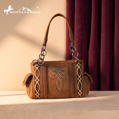 MW1325G-8085  Montana West Cut-Out Embroidered Concealed Carry Satchel