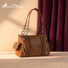 MW1325G-8085  Montana West Cut-Out Embroidered Concealed Carry Satchel