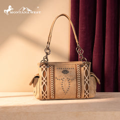 MW1325G-8085  Montana West Cut-Out Embroidered Concealed Carry Satchel