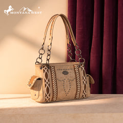 MW1325G-8085  Montana West Cut-Out Embroidered Concealed Carry Satchel