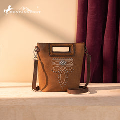 MW1325-8360  Montana West Cut-Out Embroidered Top Handle Crossbody