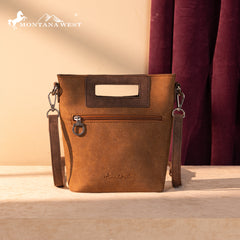 MW1325-8360  Montana West Cut-Out Embroidered Top Handle Crossbody