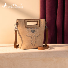 MW1325-8360  Montana West Cut-Out Embroidered Top Handle Crossbody
