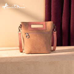 MW1325-8360  Montana West Cut-Out Embroidered Top Handle Crossbody