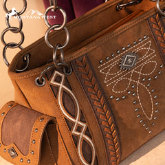 MW1325G-8085  Montana West Cut-Out Embroidered Concealed Carry Satchel