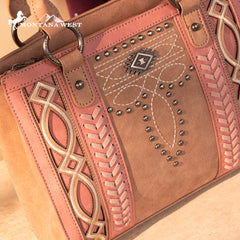 MW1325G-8317  Montana West Cut-Out Embroidered Concealed Carry Tote