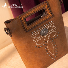 MW1325-8360  Montana West Cut-Out Embroidered Top Handle Crossbody