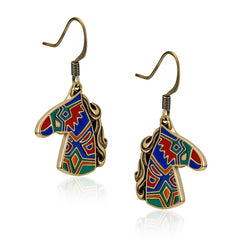 WNS2-2001G  Wrangler Jewelry Horse Head Pendant Necklace Earrings Set -Multi