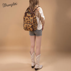 WG60-9110 Wrangler Vintage Retro Cowboy Cool Print Backpack -Dark Yellow