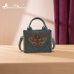 MW1352-8121  Montana West Western Embroidered Mini Tote Crossbody