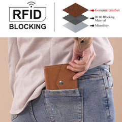 MWS-1010 Montana West Genuine Leather Tri-Fold  RFID Wallet