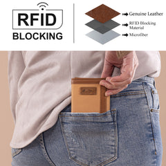 MWS-1006  Montana West Genuine Leather Tooled Tri-Fold  RFID Wallet