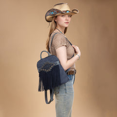 TR196G-9115  Trinity Ranch Aztec Tooled Fringe Concealed Carry Backpack