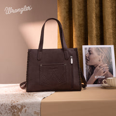 WG60G-8317 Wrangler Vintage Retro Cowboy Cool Print Concealed Carry Satchel/Crossbody-Hot Pink