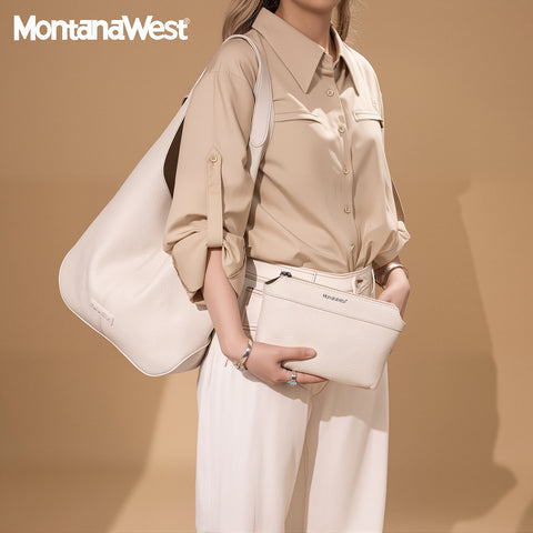 MWC2-298   Montana West Hobo Bag with Pouch - Beige