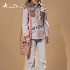MW1325-8360  Montana West Cut-Out Embroidered Top Handle Crossbody