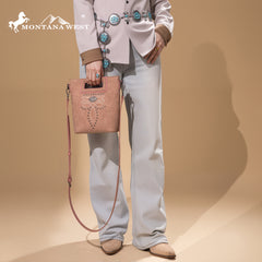 MW1325-8360  Montana West Cut-Out Embroidered Top Handle Crossbody