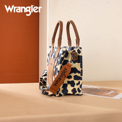 WG264-8120BR  Wrangler Cow Print Concealed Carry Tote/Crossbody -Brown