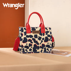 WG264-8120RD  Wrangler Cow Print Concealed Carry Tote/Crossbody -Red