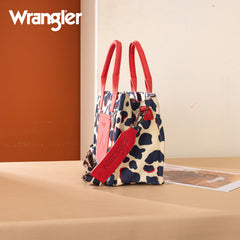 WG264-8120RD  Wrangler Cow Print Concealed Carry Tote/Crossbody -Red