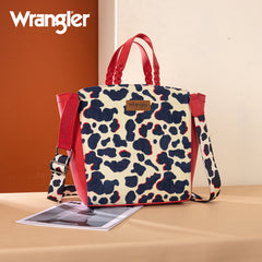 WG264-8014RD  Wrangler Cow Print Concealed Carry Tote/Crossbody - Red