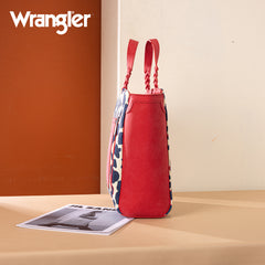 WG264-8014RD  Wrangler Cow Print Concealed Carry Tote/Crossbody - Red