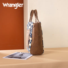 WG264-8014BR  Wrangler Cow Print Concealed Carry Tote/Crossbody - Brown