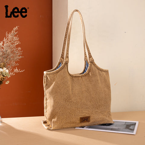 LEE63-001    LEE  Denim Canvas Tote Bag/Shoulder Bag - Brown