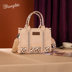 SP-WG102-8120SDEER-TN  Wrangler Deer Print Concealed Carry Tote/Crossbody - Tan