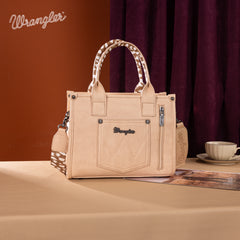SP-WG102-8120SDEER-TN  Wrangler Deer Print Concealed Carry Tote/Crossbody - Tan