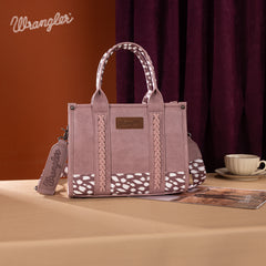 SP-WG102-8120SDEER-PP  Wrangler Deer Print Concealed Carry Tote/Crossbody -Purple