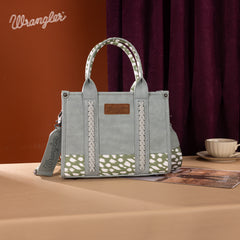 SP-WG102-8120SDEER-Mint  Wrangler Deer Print Concealed Carry Tote/Crossbody - Mint