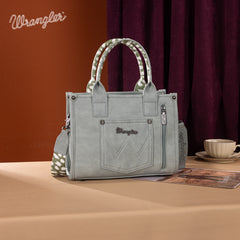 SP-WG102-8120SDEER-Mint  Wrangler Deer Print Concealed Carry Tote/Crossbody - Mint