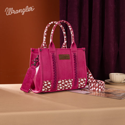 SP-WG102-8120SDEER-PK  Wrangler Deer Print Concealed Carry Tote/Crossbody - Pink
