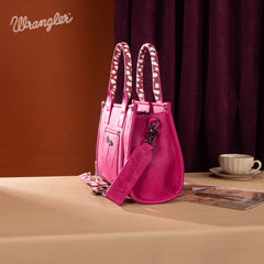 SP-WG102-8120SDEER-PK  Wrangler Deer Print Concealed Carry Tote/Crossbody - Pink