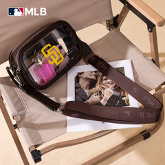 MLB-SD109CF  MLB San Diego Padres Team Clear Crossbody Bag/Stadium Bag - Coffee