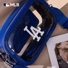 MLB-LA109  MLB Los Angeles Dodgers Team  Clear Crossbody Bag/Stadium Bag -Blue