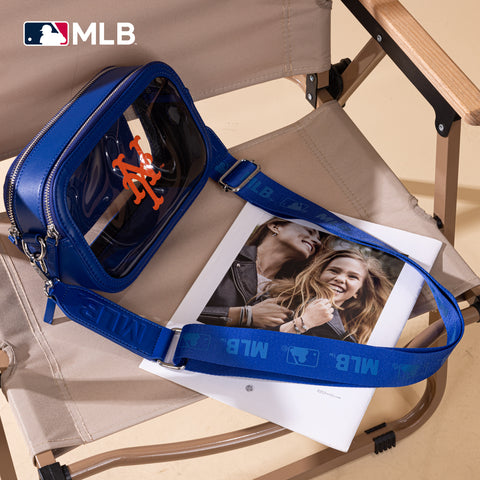 MLB-MT109BL  MLB New York Mets Team Clear Crossbody Bag/Stadium Bag