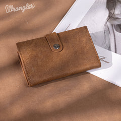 WG162-W0331  Wrangler Floral Tooled Card Holder Bi-Fold Wallet